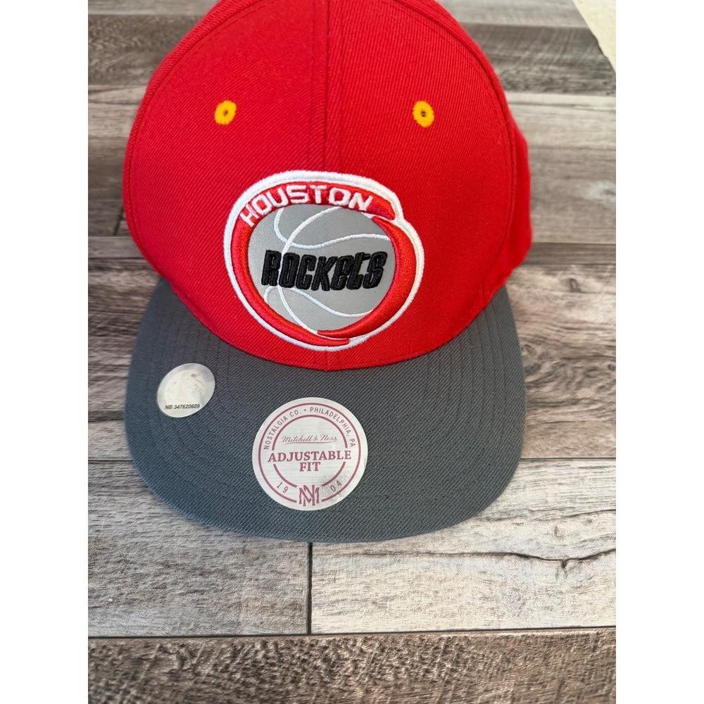 Houston Rockets Mitchell & Ness NBA Snapback Hat Red‎ Grey Adjustable Fit Cap